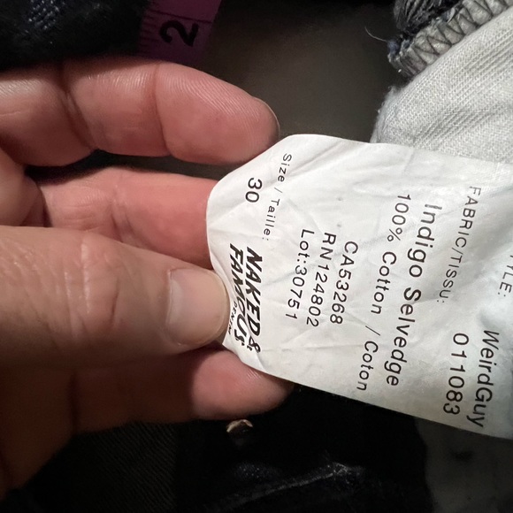 Naked and Famous selvage denim jeans. 1 wash and 1 soak. - Picture 5 of 7